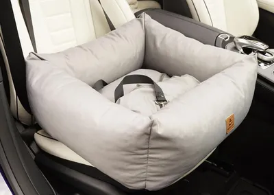 Immagine prodotto di Seggiolino auto per cani Animood, con pettorina e guinzaglio, grigio