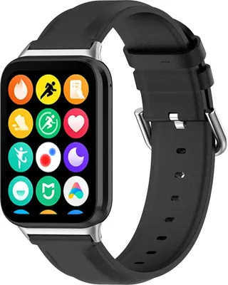 Produktbild von Für Xiaomi Smart Band 9 Pro / 8 Pro / Redmi Watch 5 / 4 Kunst - Leder Smart Watch Uhrenarmband Schwarz