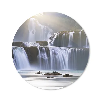 Produktbild von MuchoWow® Mauspad Mousepad Wasserfall - Felsen - Natur 20x20 cm - Mousepads - Maus Mat - Pad - Mausunterlage - Schreibtischmatte