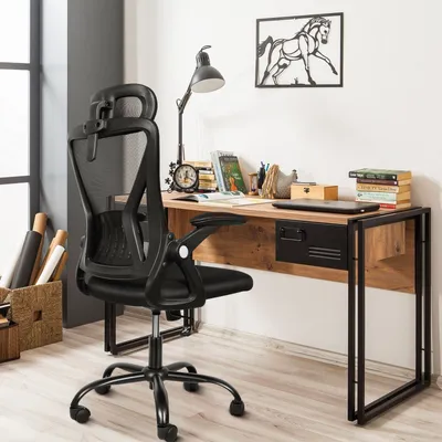 Produktbild von Bürostuhl Schreibtischstuhl ergonomischer Drehstuhl Chefsessel höhenverstellbar Netz Stuhl bis 150kg Schwarz
