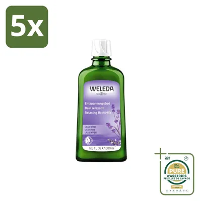 Productafbeelding van 5 x Weleda Lavendel Ontspanningsbadmelk - 200 ml - Voorraadverpakking - 5 stuks