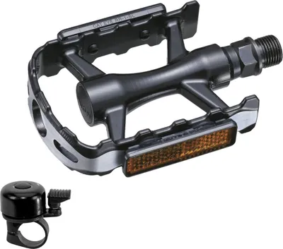 Produktbild von UNION 9/16 Pedal SP-2600 CrMo Achse Schwarz/Silber inkl. Fahrradklingel