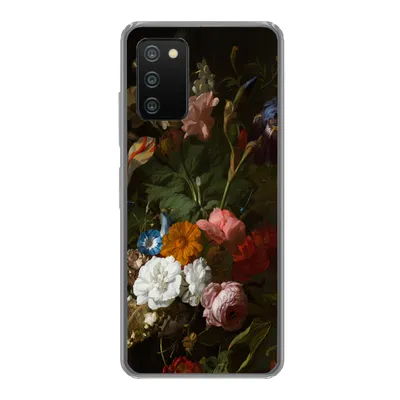 Produktbild von MuchoWow® Handyhülle Schutzhülle Hülle für Samsung Galaxy A03s Vase mit Blumen - Gemälde von Rachel Ruysch Silikon Softcase Handy Hülle - Schutz