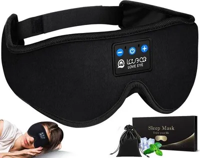 Produktbild von Blaues Schlafmasker, Ultraweich, Waschbar, SeitenSchlafen, Reisen