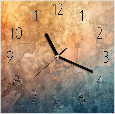 Produktbild von Wanduhr aus Glas mit Motiv Aquarellkunst- 30 x 30 cm - inkl. Aufhängesystem