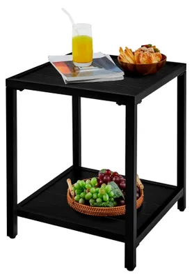Produktbild von Quadratischer Gartentisch aus Metall, Beistelltisch für den Außenbereich, 45×45×54 cm, Schwarz