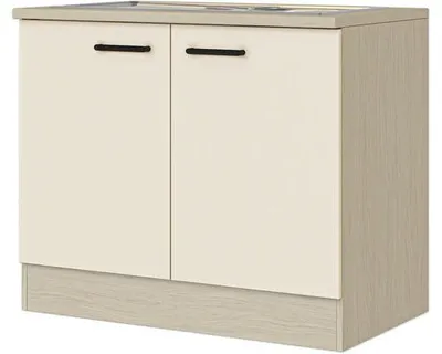 Produktbild von Flex Well Spülenschrank inkl Spüle CRESO kaschmir matt HxBxT 100 cm x 85 cm x 60 cm 00012941