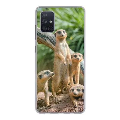 Produktbild von MuchoWow® Handyhülle Schutzhülle Hülle für Samsung Galaxy A71 Erdmännchen - Familie - Tiere Silikon Softcase Handy Hülle - Kartenbesitzer
