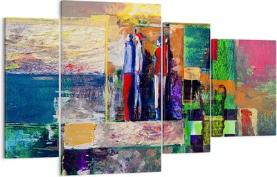 Produktbild von Bild auf Leinwand - Leinwandbild - Abstraktion modern - 120x70cm - Wand Bild - Wanddeko - Leinwanddruck - Bilder - Kunstdruck - Wanddekoration - Leinwand bilder - Wandkunst - DL120x70-3670