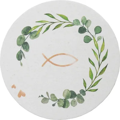Produktbild von Sovie HORECA Bierdeckel Eukalyptus Fisch, Ø 10,7 cm, 100 Stück