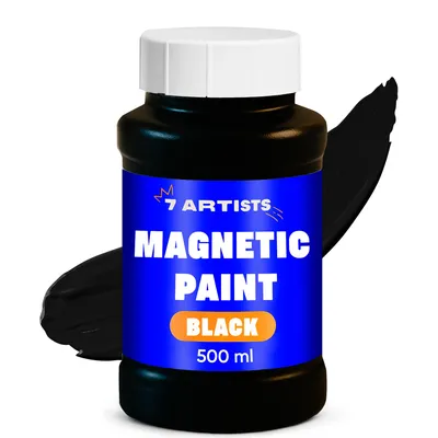 Produktbild von 7 Artists Magnetfarbe Schwarz 500 ml – Magnetische Tafelfarbe mit Metallpartikeln für Wände, Holz & Deko | Beschreibbar mit Kreide