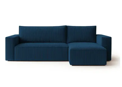 Obrázek produktu pro Rohová pohovka Ponny hnědá – s rozkládací funkcí, úložným prostorem, univerzální pro umístění vpravo/vlevo, moderní design z manšestru