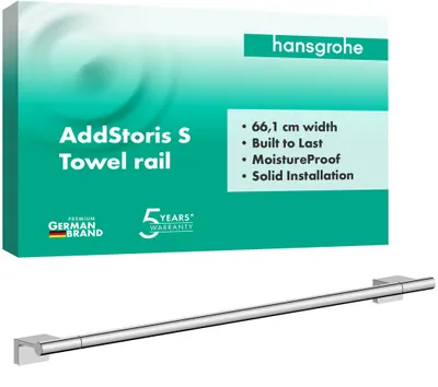 Obrázok produktu pre Držiak na osušky do kúpeľne Hansgrohe 41767000 AddStoris S, chrómový