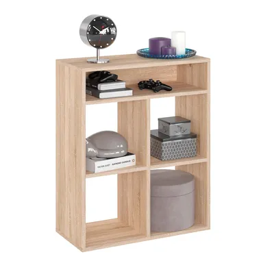 Produktbild von KOMTO Regal Bücherregal Standregal Würfelregal Büroregal Bücherschrank RIM4 für Kinderzimmer Regal Wohnzimmer 65,8 х 30,7 х 80,4 cm Sonoma