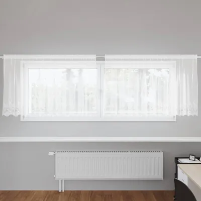 Image de Rideau en Dentelle avec des rideaux Blanc 80 x 300 cm Polyester