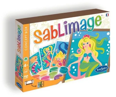 Produktbild von Sentosphère 3908806 Meerjungfrauen, Sandbilder-Kreativset für Kinder, Sablimage, Bastelset mit Bilderrahmen