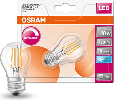 Produktbild von LEDVANCE 4058075434844 LED-Glühbirne Kaltweiß 4000 K 4,8 W E27 F