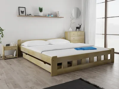 Obrázek produktu pro Postel Naomi zvýšená 180 x 200 cm, borovice Rošt: S laťkovým roštem, Matrace: Bez matrace