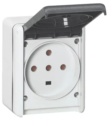 Produktbild von Steckdose 32A 3p+n+t Plexo IP44 - Komplett Aufputz - Grau