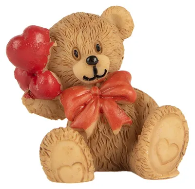 Image de Clayre & Eef Figurine de décoration Ours 3x2x4 cm Marron Plastique