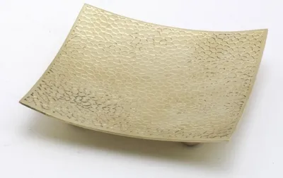 Produktbild von Kerzenteller, Dekoteller quadrat Messing Gold matt 10 x 10 cm