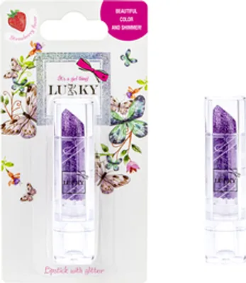 Produktbild von Lukky rtěnka se třpytkami, příchuť jahoda, nachová