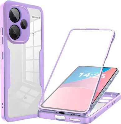 Produktbild von 360 Grad Handyhülle für Xiaomi Redmi Note 13 Pro+ 5G Full Cover Rundum Schutz Farbe: Violett