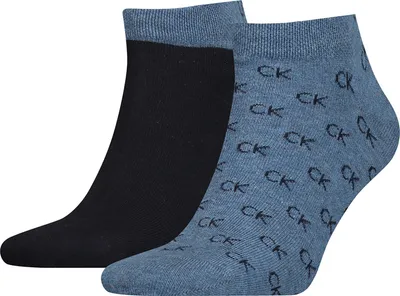 Zdjęcie produktu dla 2 pary skarpetek Calvin Klein Logo Sneakersocken dla mężczyzn 005 – średni melanż dżinsowy 43–46