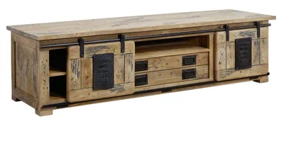 Immagine prodotto di MASSIVMOEBEL24 | mobile TV in legno di Mango 180x50x55 mango naturale laccato RAILWAY #314
