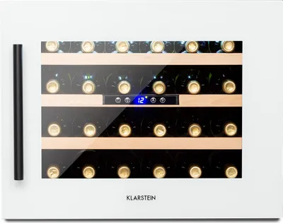 Produktbild von Klarstein Vinsider Einbau-Weinkühler/Getränkekühlschrank, Ein-Zonen-Weinkühlschränke, Touchpanel, Bar-Kühlschrank für den Innen- und Außenbereich sowie Weinkühler, 5–22°C, 24 Flaschen, Weiß