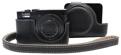 Zdjęcie produktu dla Solidchoice - Etui z poliuretanu (skóra syntetyczna) dla aparatu Panasonic Lumix DC-TZ99, kolor czarny