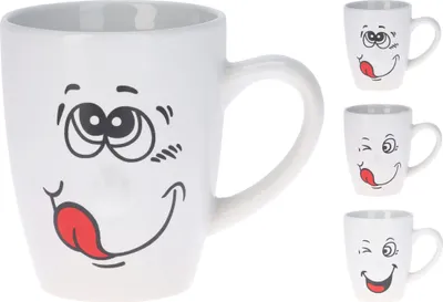 Produktbild von 6-tlg. Set Lustige Tassen mit Gesicht 300 ml Kaffeetassen witzig Kaffeebecher lustig Kaffebecher mit Gesicht Tassen für Kaffee Tee Kakao Tassen Kinder