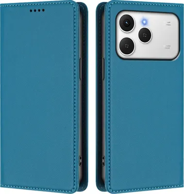 Produktbild von Handyhülle für Tecno Spark 40, Kunstleder Klapphülle Stoßfeste Magnetische Hülle mit Ständer Blau
