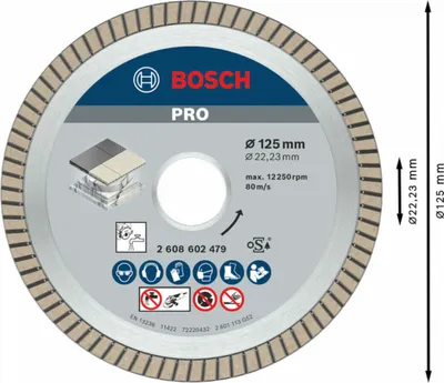 Produktbild von PRO Ceramic Diamanttrennscheibe, 125 x 22,23 mm