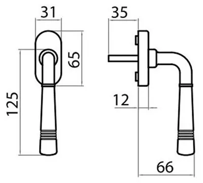 Produktbild von Berlin R716 GHIDINI Fenstergriff (Oberfläche: Messing M9 - mattnickel) Oberfläche: Messing M9 - mattnickel