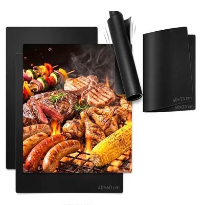 Imagen del producto de Juego de 4 láminas antiadherentes para horno, reutilizables