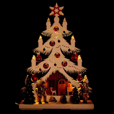 Produktbild von Lichterspitze Tanne Waldleute grün schattiert (32x44cm) von RATAGS Holzdesign