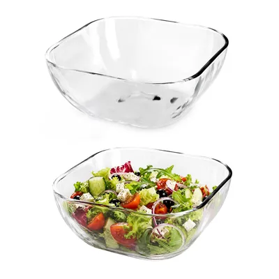 Produktbild von KADAX Glasschale "Carini", Salatschüssel, Quadratisch Glasschüssel, Schale, Transparent, 14 cm, 1 Stück