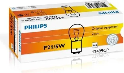 Productafbeelding van 1x P21/5W 191 191 PHILIPS Lamp, auto-lamp, 12V, 21/5W, fitting BAY15d, artikelnummer 12499CP
