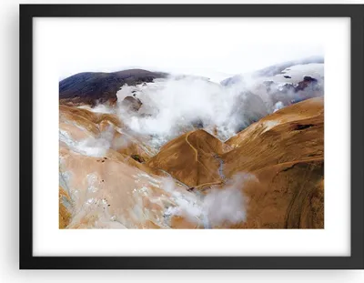 Produktbild von Gerahmtes Poster - Schwarzer Rahmen - Berge Wolken Landschaft - 40x30 cm - Wand Bild - Wanddeko - Wandbilder - Kunstposter - Wandposter - Bilderrahmen - Bilder - Kunstdruck - P2BAA40x30-4711