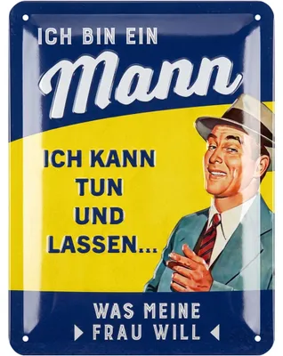 Produktbild von LANOLU retro Blechschilder Sprüche lustig, witziges Geschenk für Mann, Vatertagsgeschenk Schild Vater, vintage Metallschild mit Spruch 15x20