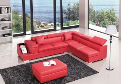 Produktbild von Wohnlandschaft Ecksofa L Form Mit Hocker