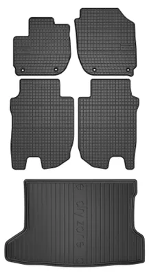 Zdjęcie produktu dla Dywaniki gumowe + mata bagażnika do Honda HR-V II 2014-2018 (SUV/crossover, standardowy bagażnik) – czarne, dopasowane – Wielganizator SolidPRO
