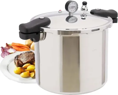 Produktbild von Druckkochtopf - Einkochtopf - 22 l - Aluminium - Druckanzeige - Ablassventil - Silber