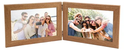 Klappbare Doppel-Fotoliste 13x18 cm, 2 Fotos, Schwarz