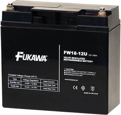 Immagine prodotto di Batteria al piombo FUKAWA FW 18-12 U per UPS APC/ 12V/ 18Ah/ durata 5 anni/ filettatura M5