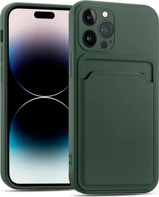 Immagine prodotto di Custodia per iPhone 15 Pro Custodia protettiva in silicone con slot per schede Slim Cover, verde
