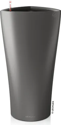 Produktbild von LECHUZA-Pflanzgefäß DELTA Premium 40 Anthrazit Metallic | Pflanzsäule mit Bewässerungssystem | Metallic-Oberfläche | Ø 39 x 75,5 cm | 15543