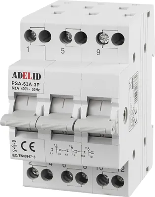 Produktbild von Wahlschalter Umschalter 1-0-2 63A 3-polig Reiheneinbau