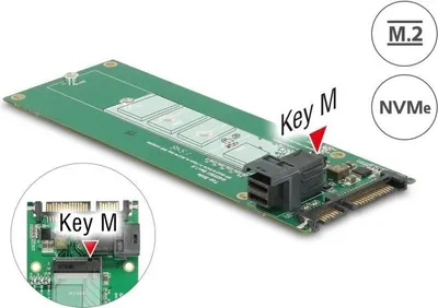 Obrázok produktu pre Delock Konvertor SATA 22 Pin / SFF-8643 NVMe > 1 x M.2 Key M (62703)